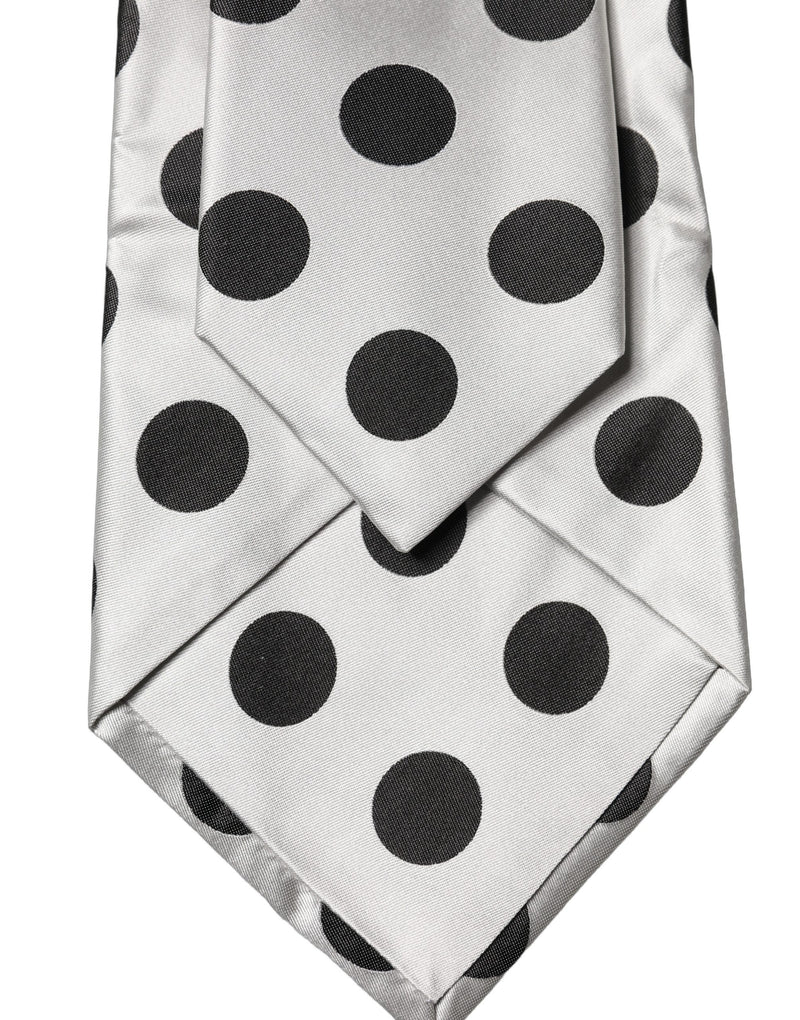 Dolce & Gabbana Adjustable Women Necktie - Black & White Polka Dot