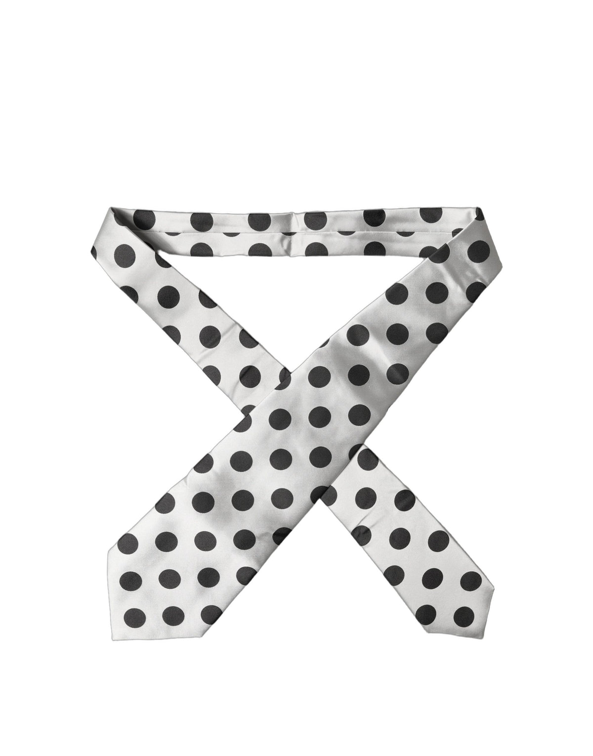 Dolce & Gabbana Adjustable Women Necktie - Black & White Polka Dot