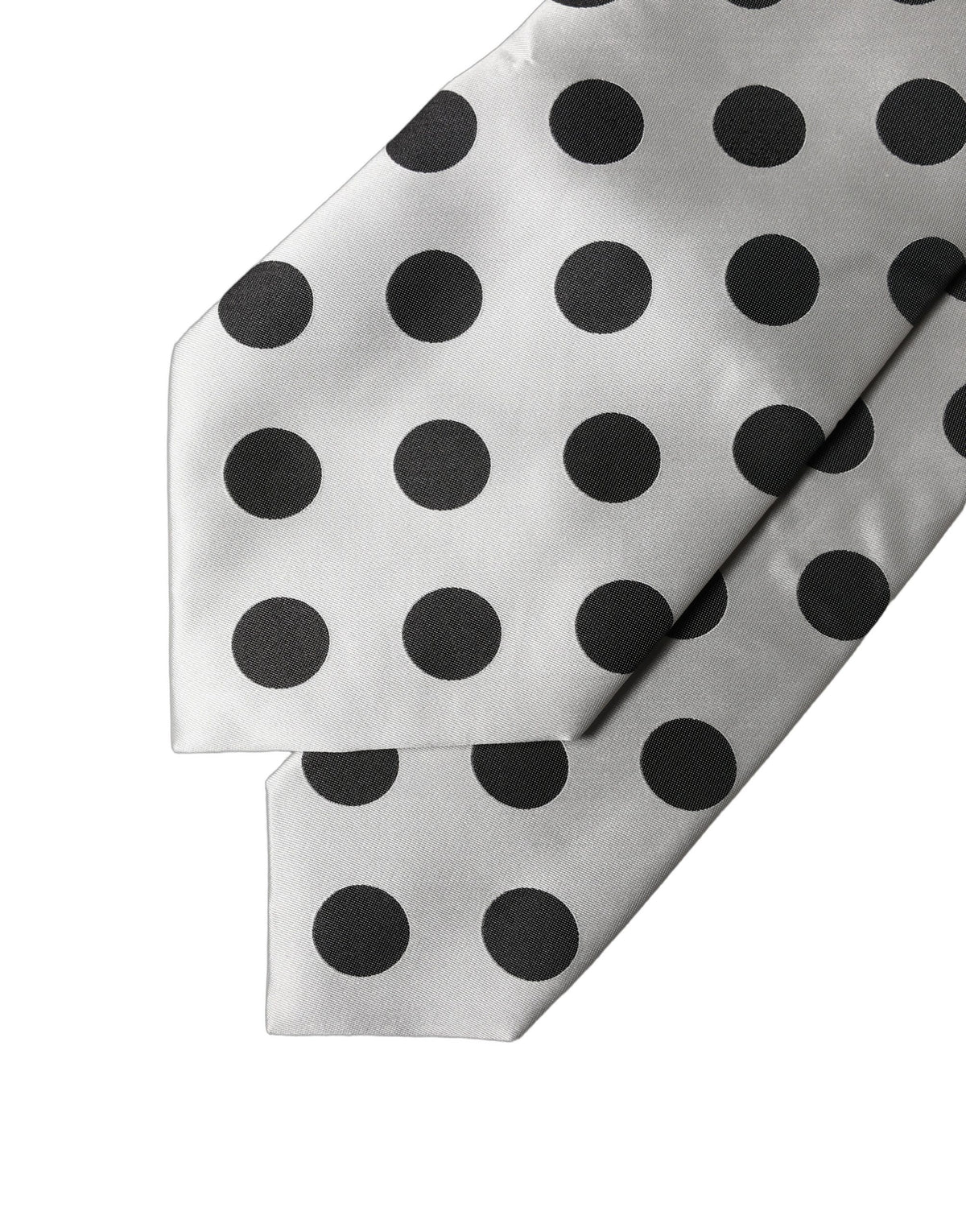 Dolce & Gabbana Adjustable Women Necktie - Black & White Polka Dot