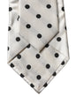 Dolce & Gabbana White Black Polka Dot Silk Adjustable Women Necktie Tie
