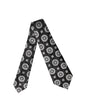 Dolce & Gabbana Black White Floral Silk Adjustable Women Necktie Tie