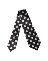 Dolce & Gabbana Black & White Polka Dot Silk Adjustable Necktie