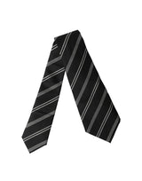 Dolce & Gabbana Black and White Stripes Silk Adjustable Necktie