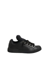 Dolce & Gabbana Black Leather Low Top Portofino Sneakers