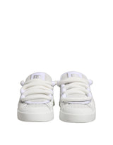 Dolce & Gabbana White Calfskin Leather Low Top Sneakers