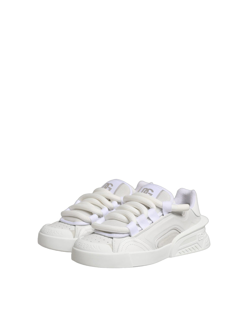 Dolce & Gabbana White Calfskin Low Top Sneakers for Men