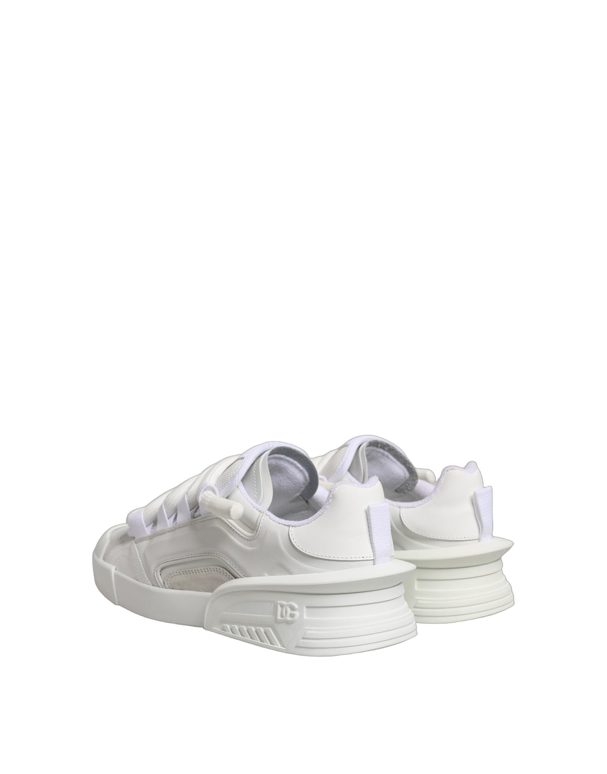 Dolce & Gabbana White Calfskin Leather Low Top Sneakers