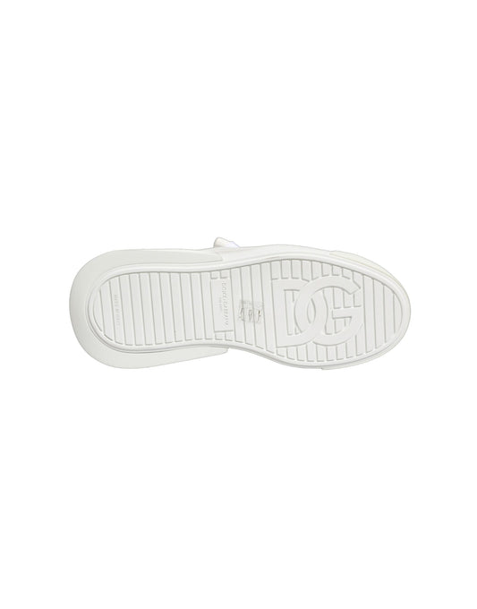Dolce & Gabbana White Calfskin Leather Low Top Sneakers Shoes