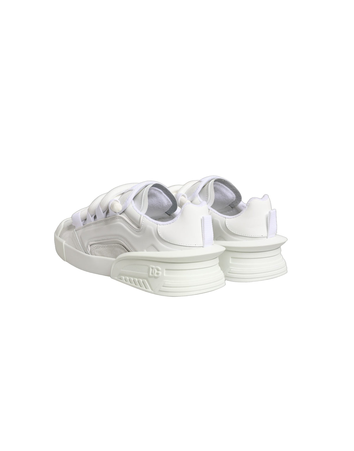 Dolce & Gabbana White Calfskin Leather Low Top Sneakers