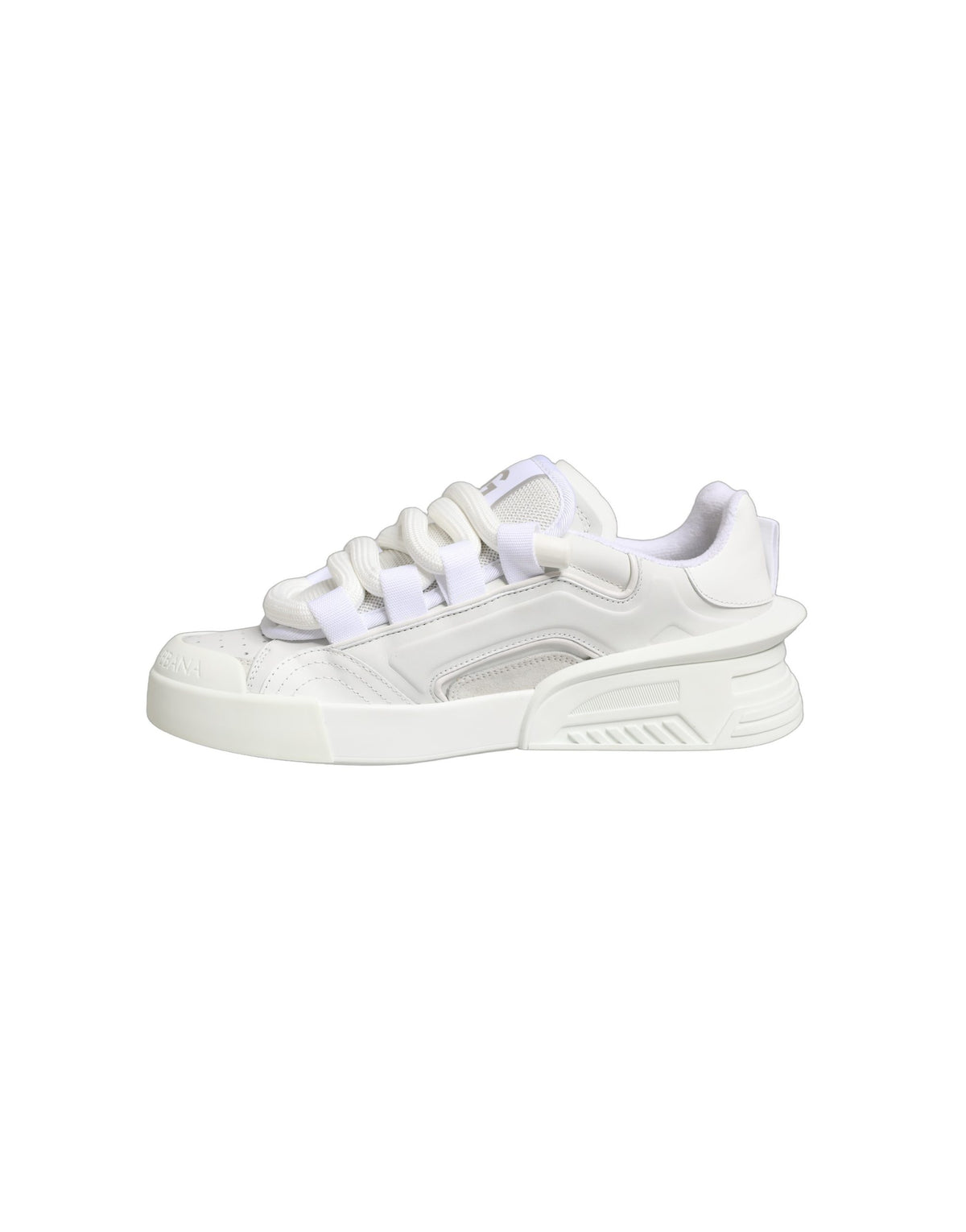 Dolce & Gabbana White Calfskin Leather Low Top Sneakers