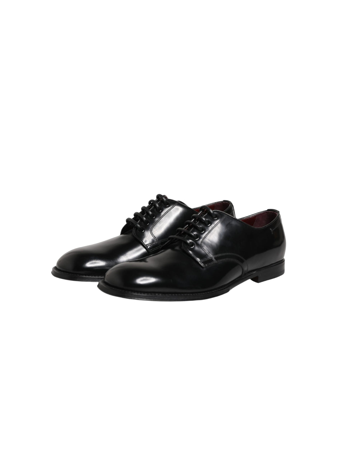 Dolce & Gabbana Black Calfskin Leather Derby Dress Shoes for Men