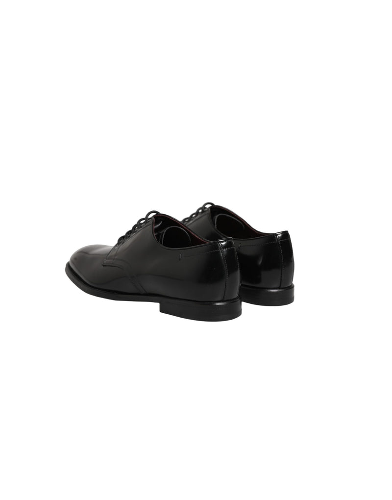 Dolce & Gabbana Black Calfskin Leather Derby Dress Shoes for Men