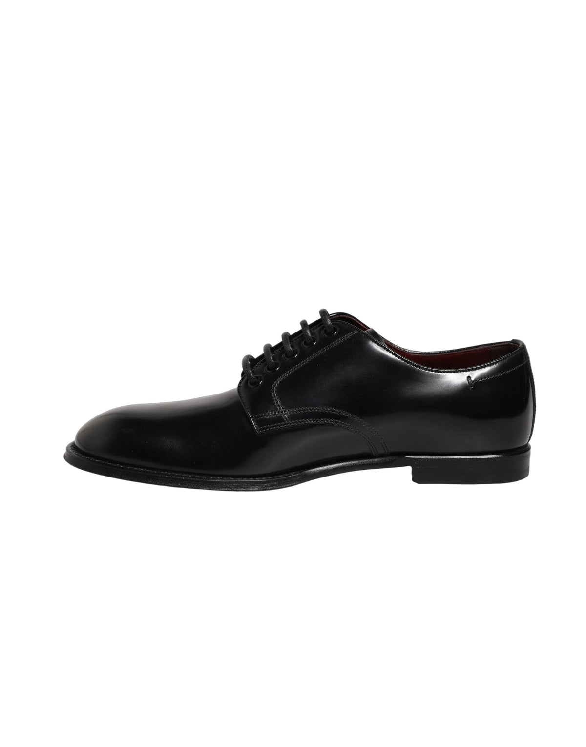 Dolce & Gabbana Black Calfskin Leather Derby Dress Shoes for Men