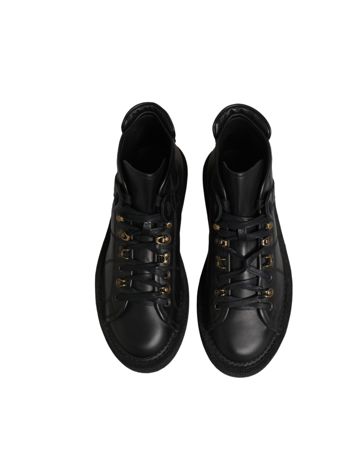 Dolce & Gabbana Black Leather Lace-Up Ankle Boots for Men