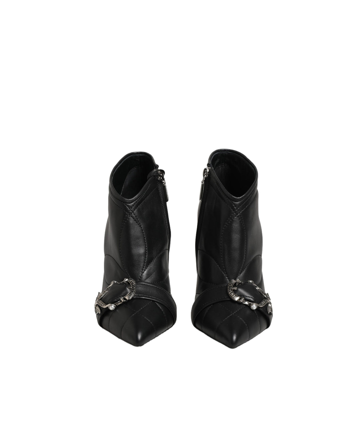 Dolce & Gabbana Black Devotion Quilted Buckled Boots