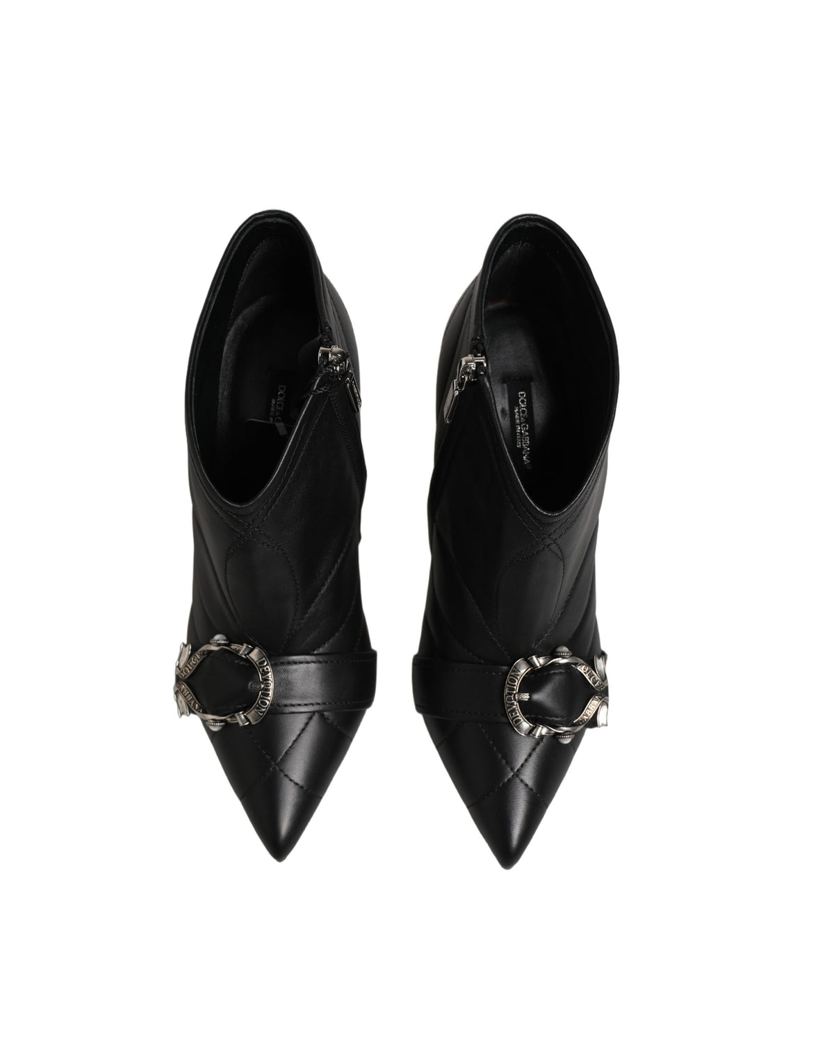 Dolce & Gabbana Black Devotion Quilted Buckled Boots