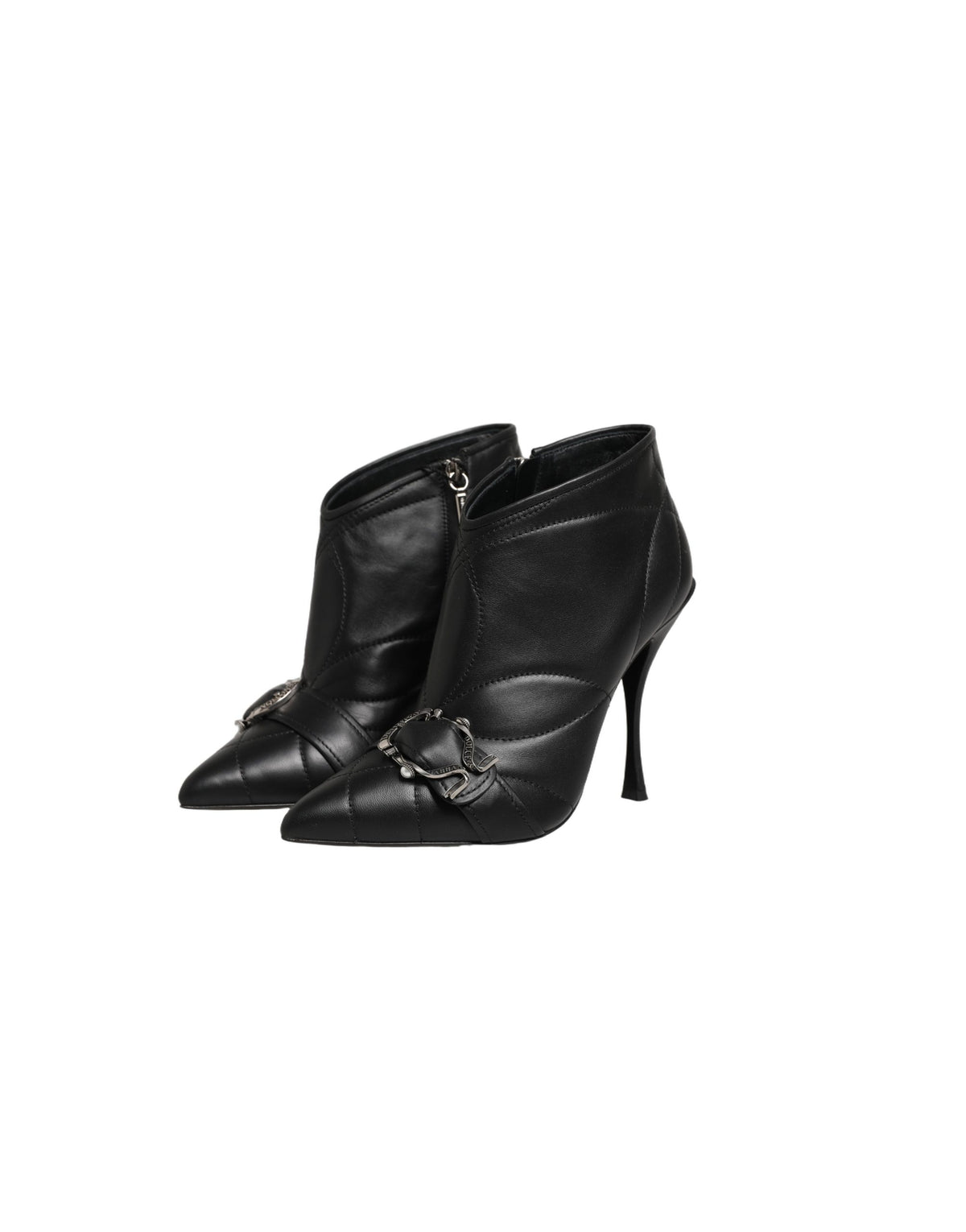Dolce & Gabbana Black Devotion Quilted Buckled Boots