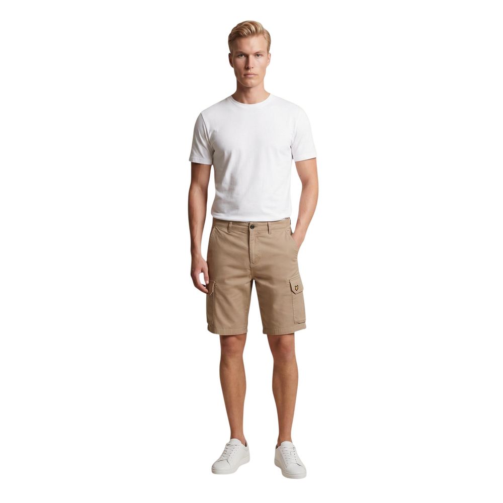 Lyle & Scott Beige Cotton Bermuda Shorts for Men