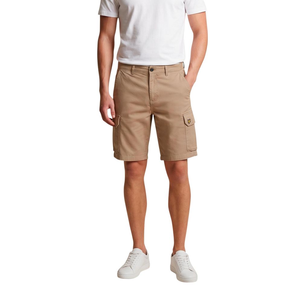Lyle & Scott Beige Cotton Bermuda Shorts for Men