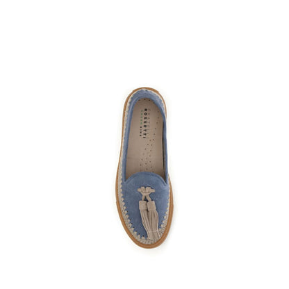 Fratelli Rossetti Blue Calf Leather Bos Taurus Slip-On Loafers