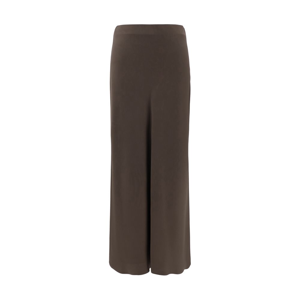 Brunello Cucinelli Brown Acetate Midi Skirt