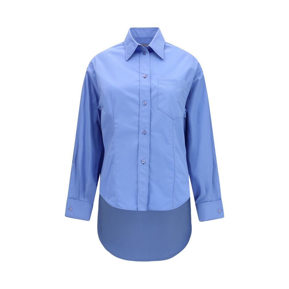 Balenciaga Blue Asymmetric Cotton Shirt for Women