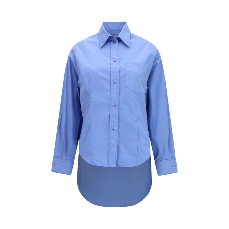 Balenciaga Blue Asymmetric Cotton Shirt for Women