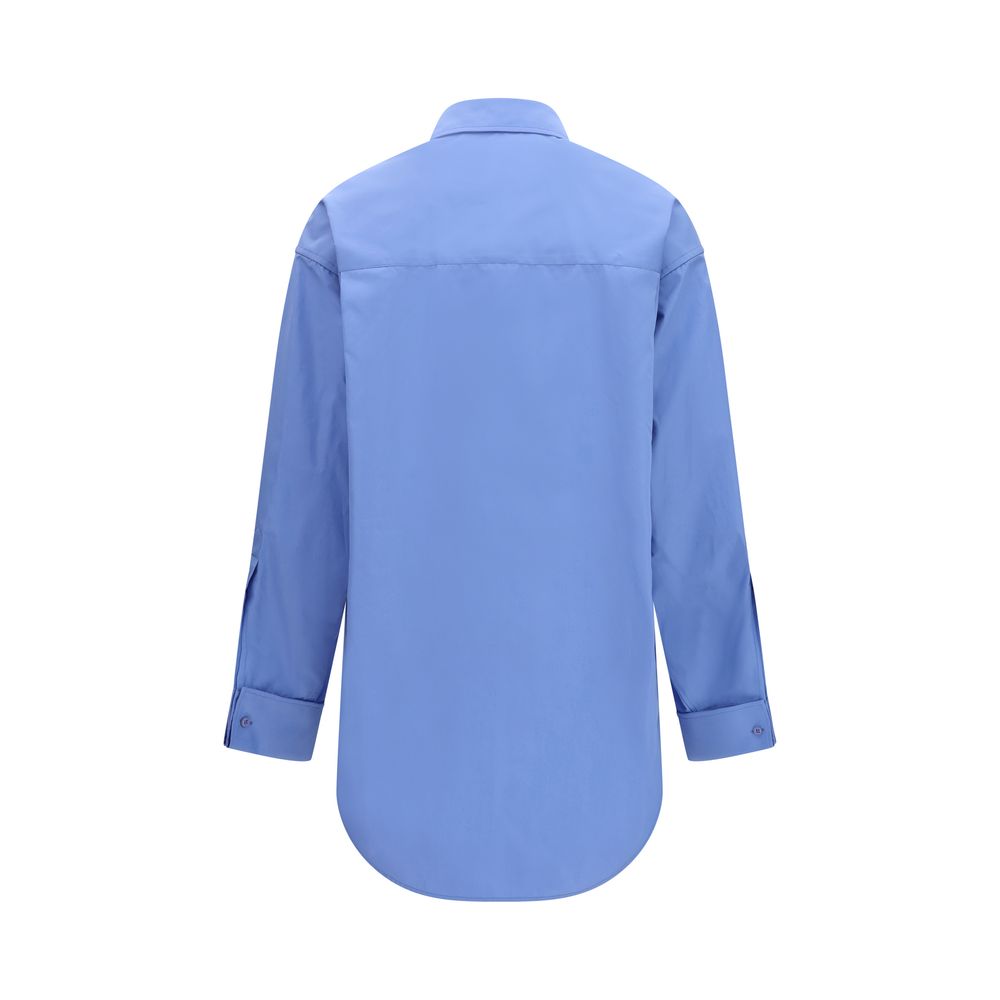 Balenciaga Blue Asymmetric Cotton Shirt for Women