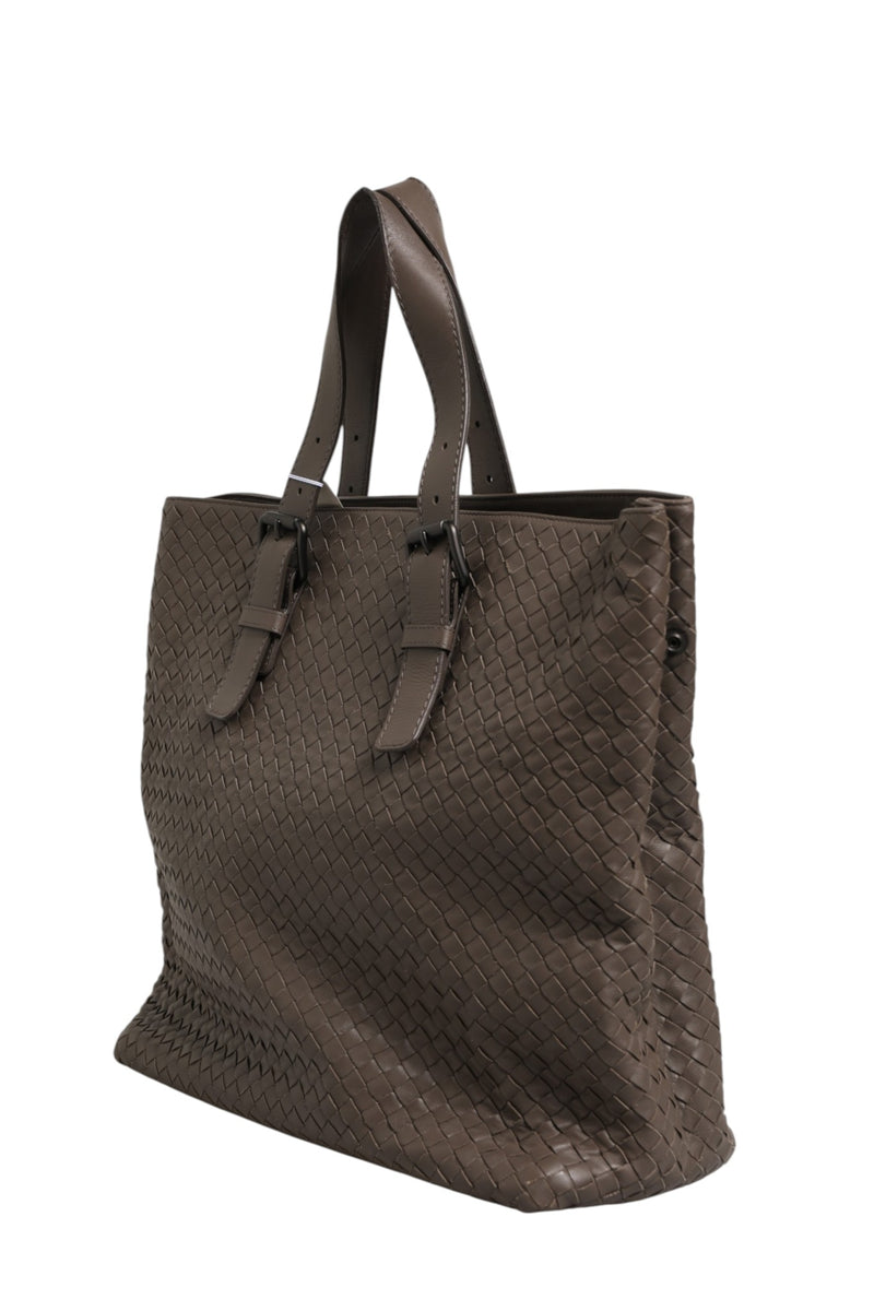 Bottega Veneta Intrecciato Nappa Leather Tote Bag en Gris