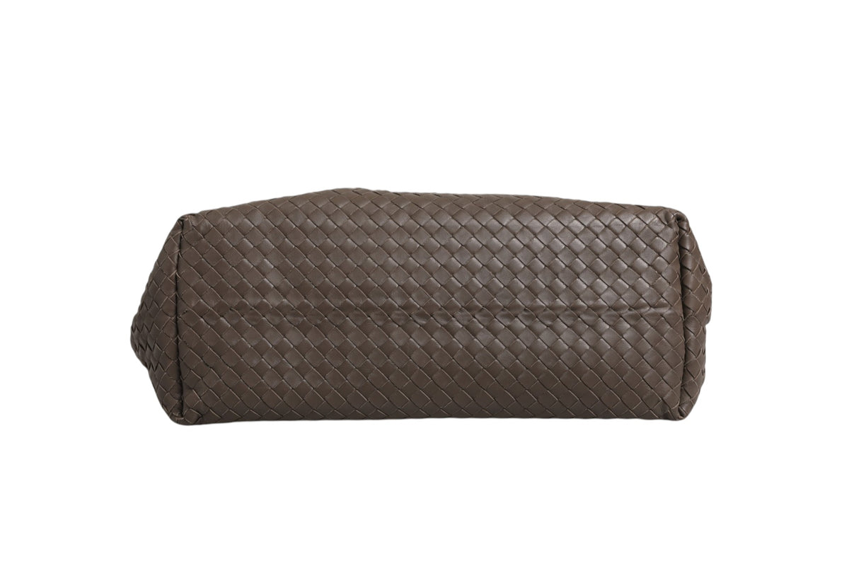 Bottega Veneta Intrecciato Nappa Leather Tote Bag - Grey