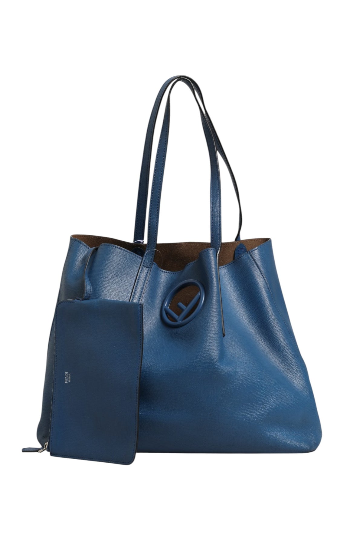 Cabas Fendi en cuir bleu marine
