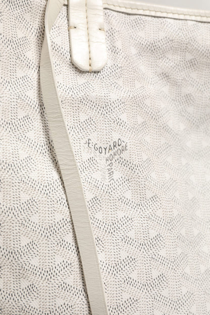 Saint Louis PM Tote Bag in Goyardine Canvas White