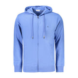 Coveri Moving Blue Cotton Men's Zip-Up Sweatshirt