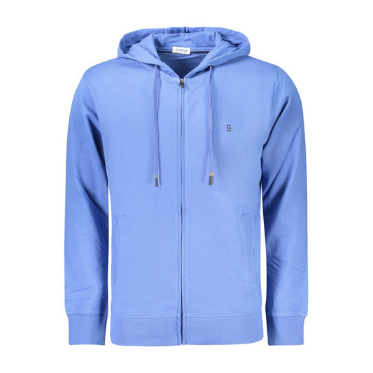 Coveri Moving Blue Cotton Men's Zip-Up Sweatshirt