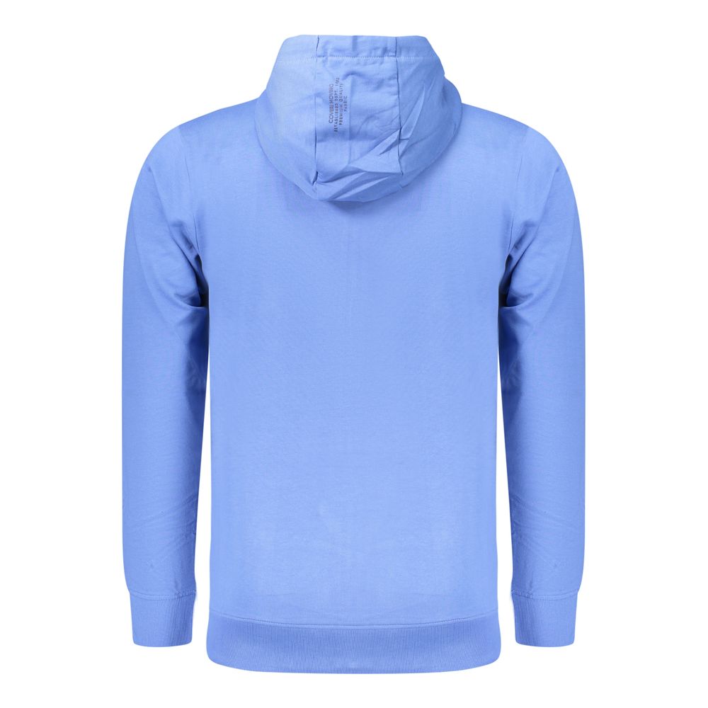 Coveri Moving Blue Cotton Men's Zip-Up Sweatshirt