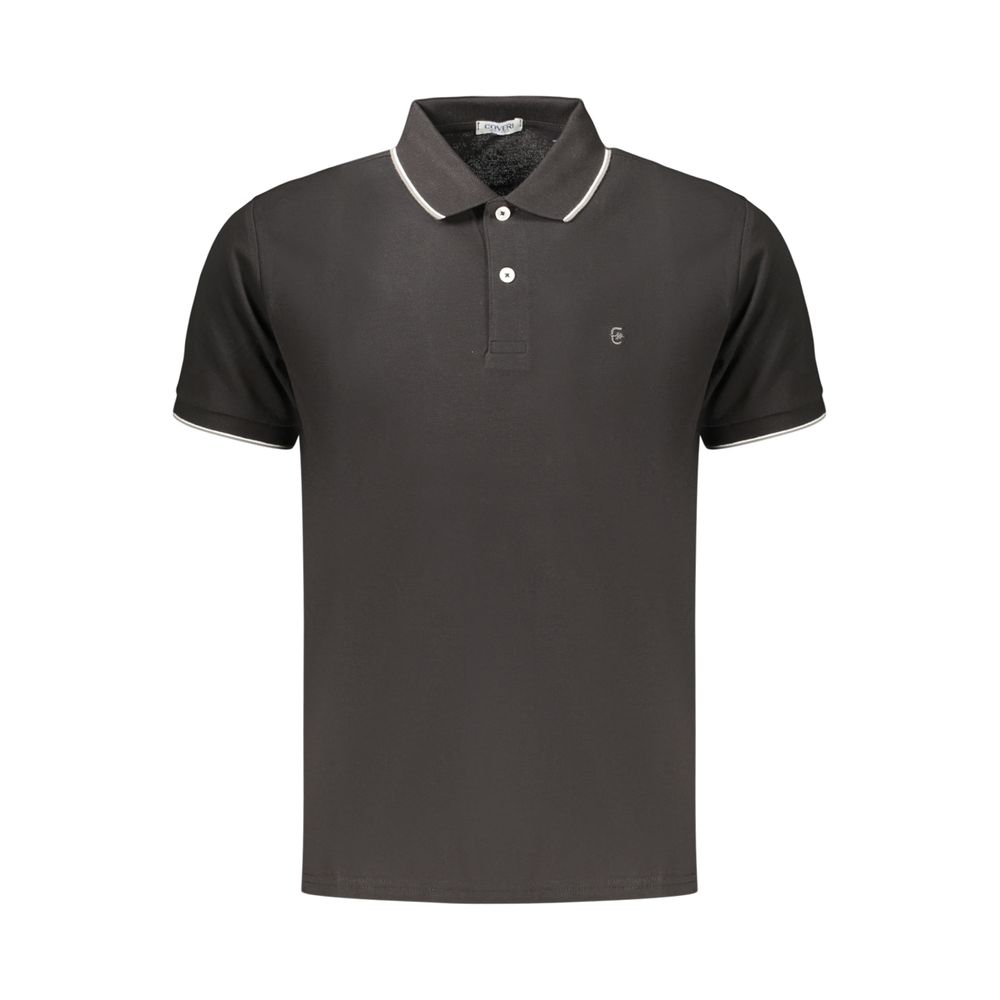Coveri Moving Black Cotton Men's Polo - Stylish & Comfortable
