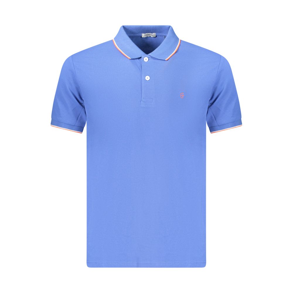 Coveri Moving Men's Blue Cotton Polo Shirt - Effortless Style