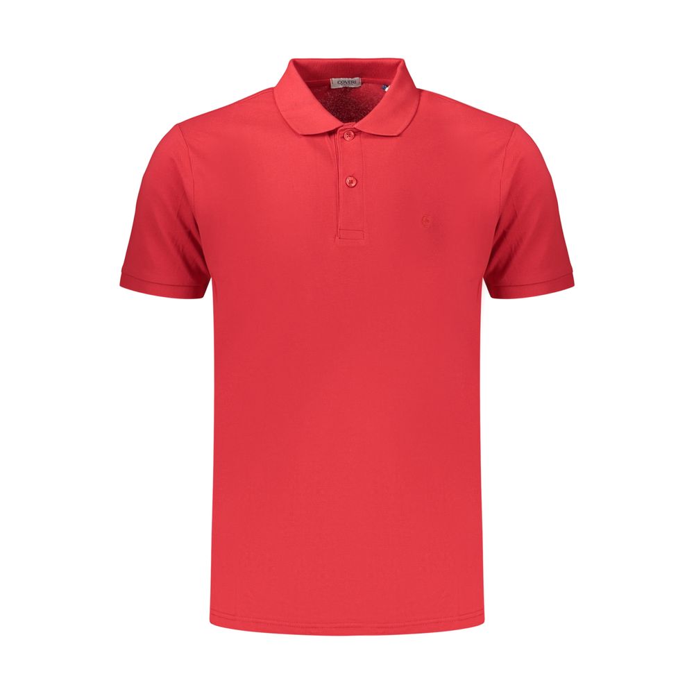 Polo Shirt en Coton Rouge Coveri Moving pour Hommes