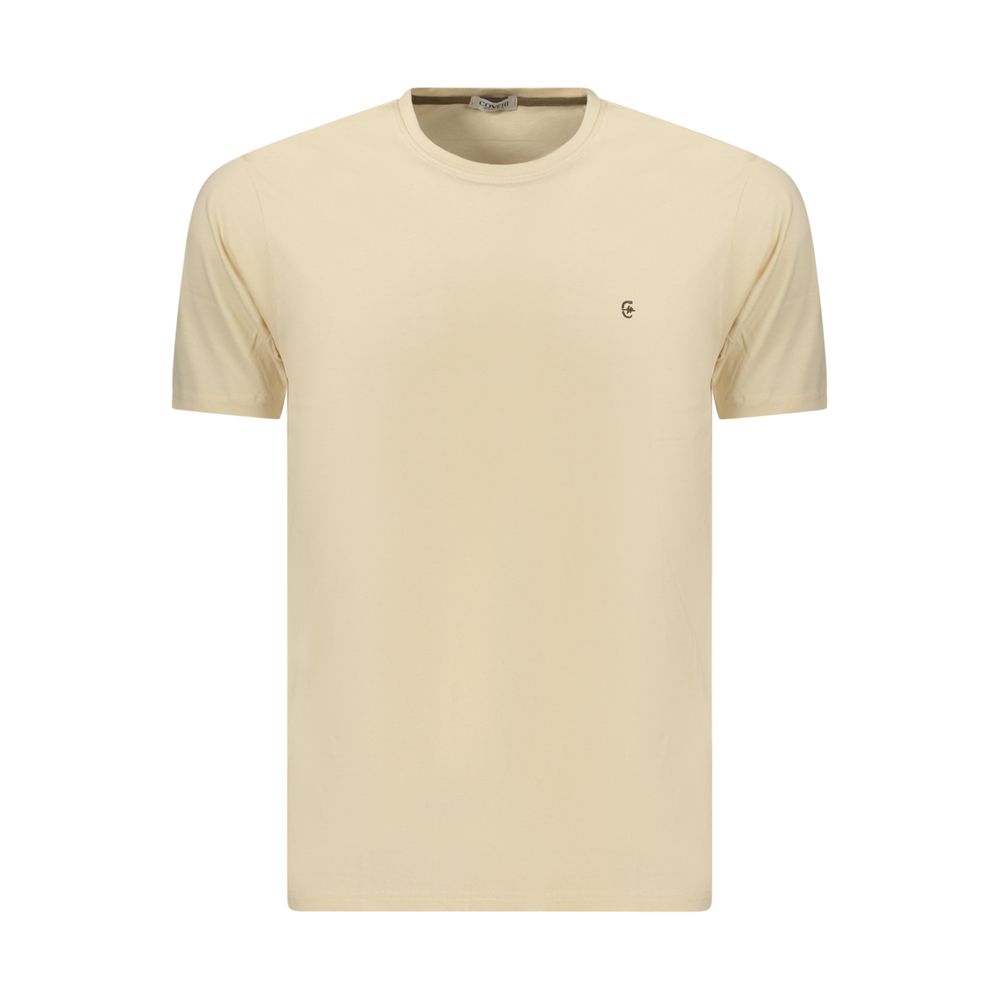 Coveri Moving Beige Cotton Men's T-Shirt - Comfort & Style