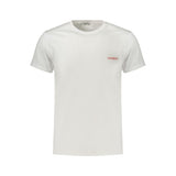 Bikkembergs White Cotton Men's T-Shirt with Vertical Stripes