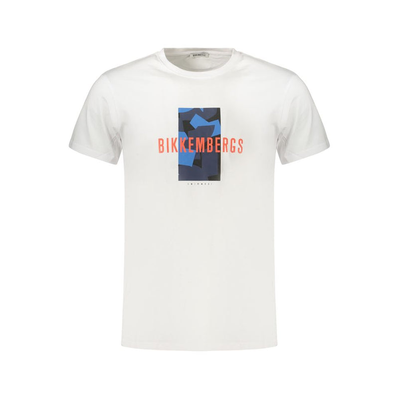 Bikkembergs White Cotton Men's T-Shirt - Trendy & Comfortable