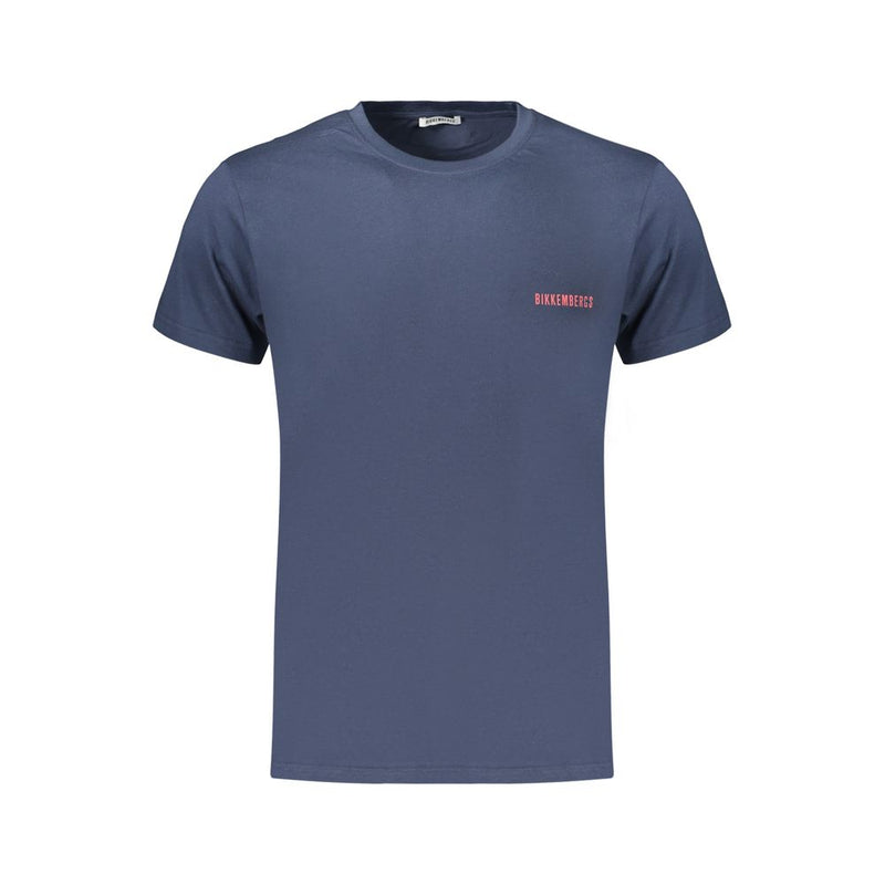 Bikkembergs Blue Cotton Men's T-Shirt with Logo Print