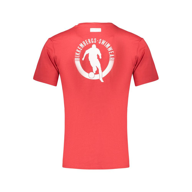 Bikkembergs PUPINO T-Shirt en Coton Rouge pour Homme