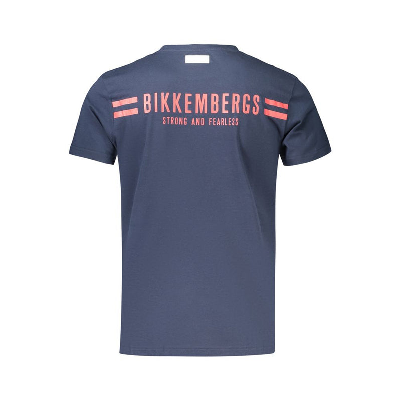 Bikkembergs Blue Cotton Men's T-Shirt with Logo Print