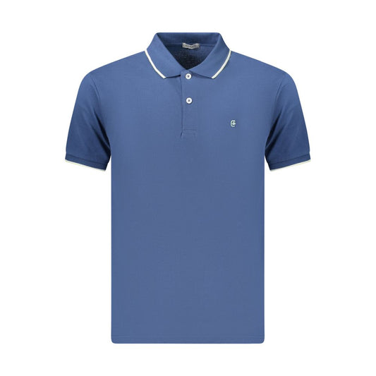 Polo Shirt en Coton Bleu Coveri Moving pour Homme