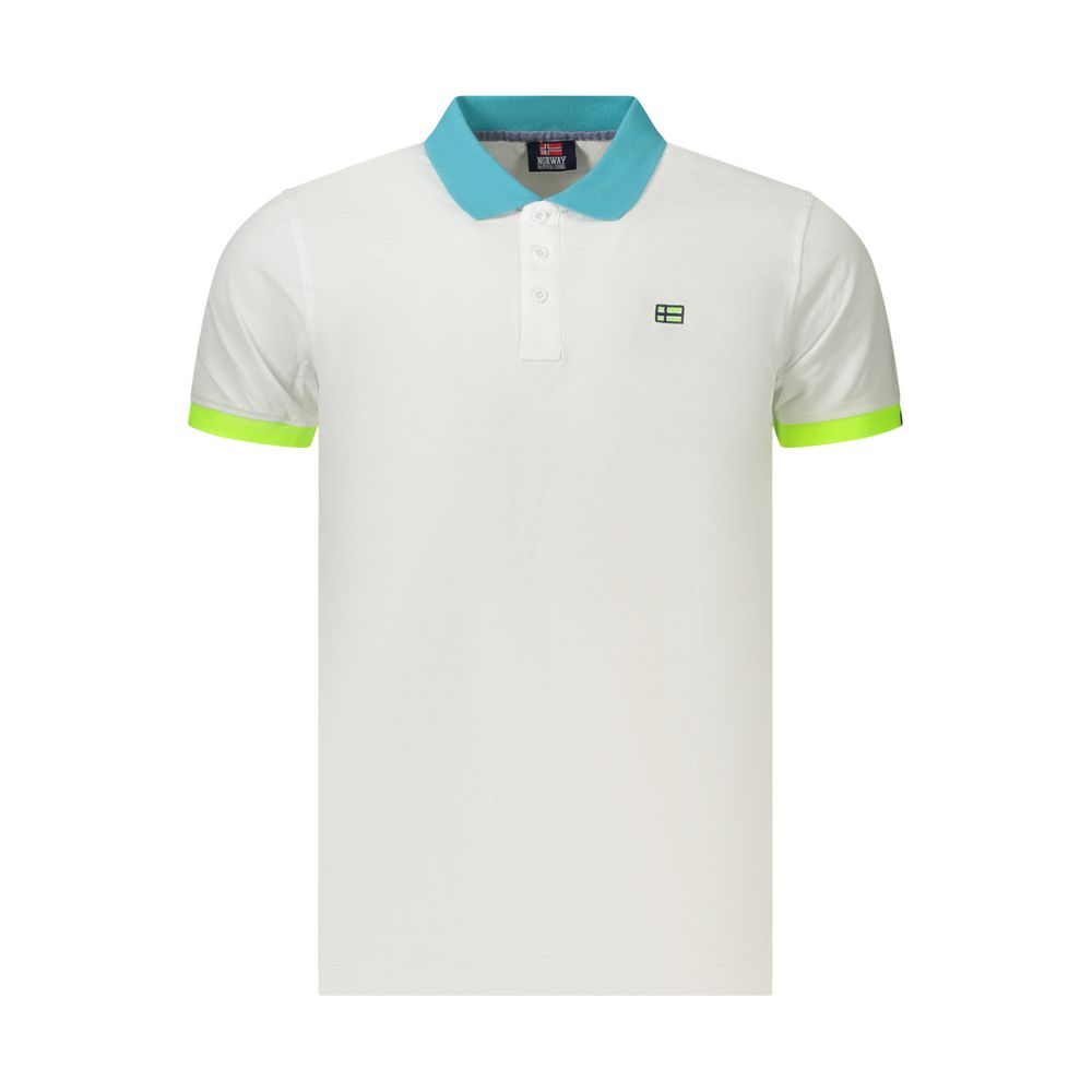 Norway 1963 Bianco Polo en Coton pour Homme