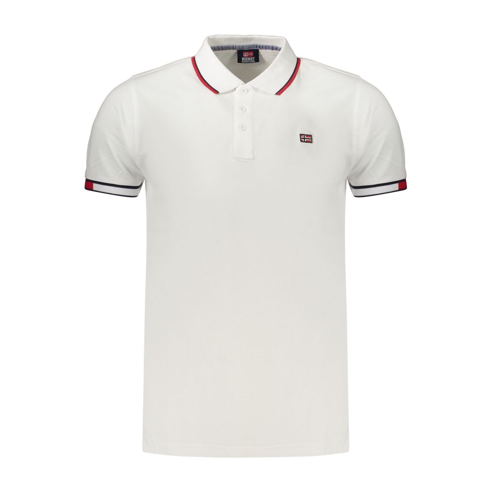 Polo Shirt Homme en Coton Blanc Norway 1963