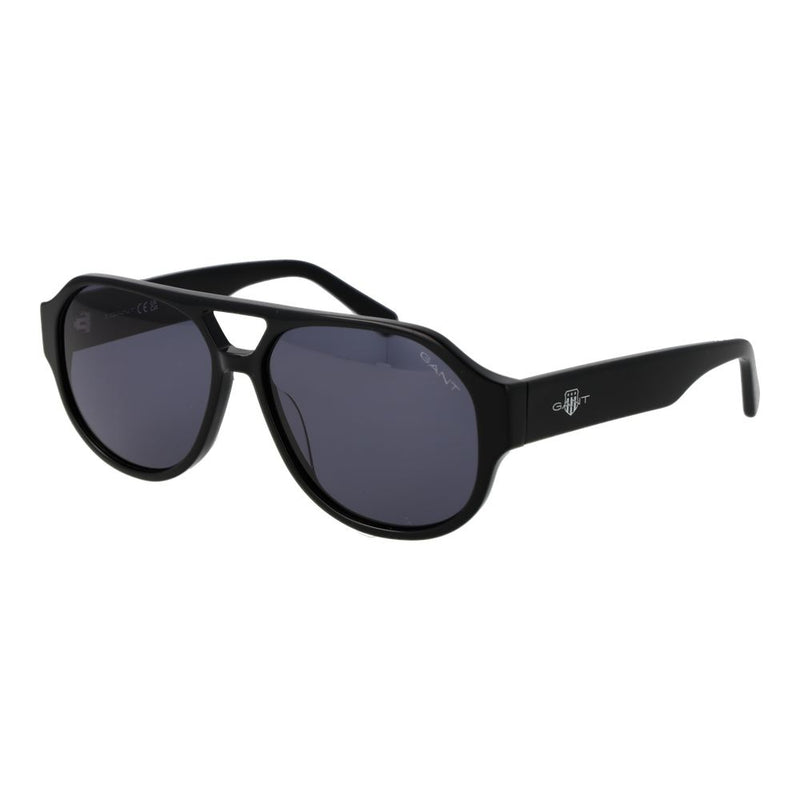 Gant Black Acetate Aviator Sunglasses for Men