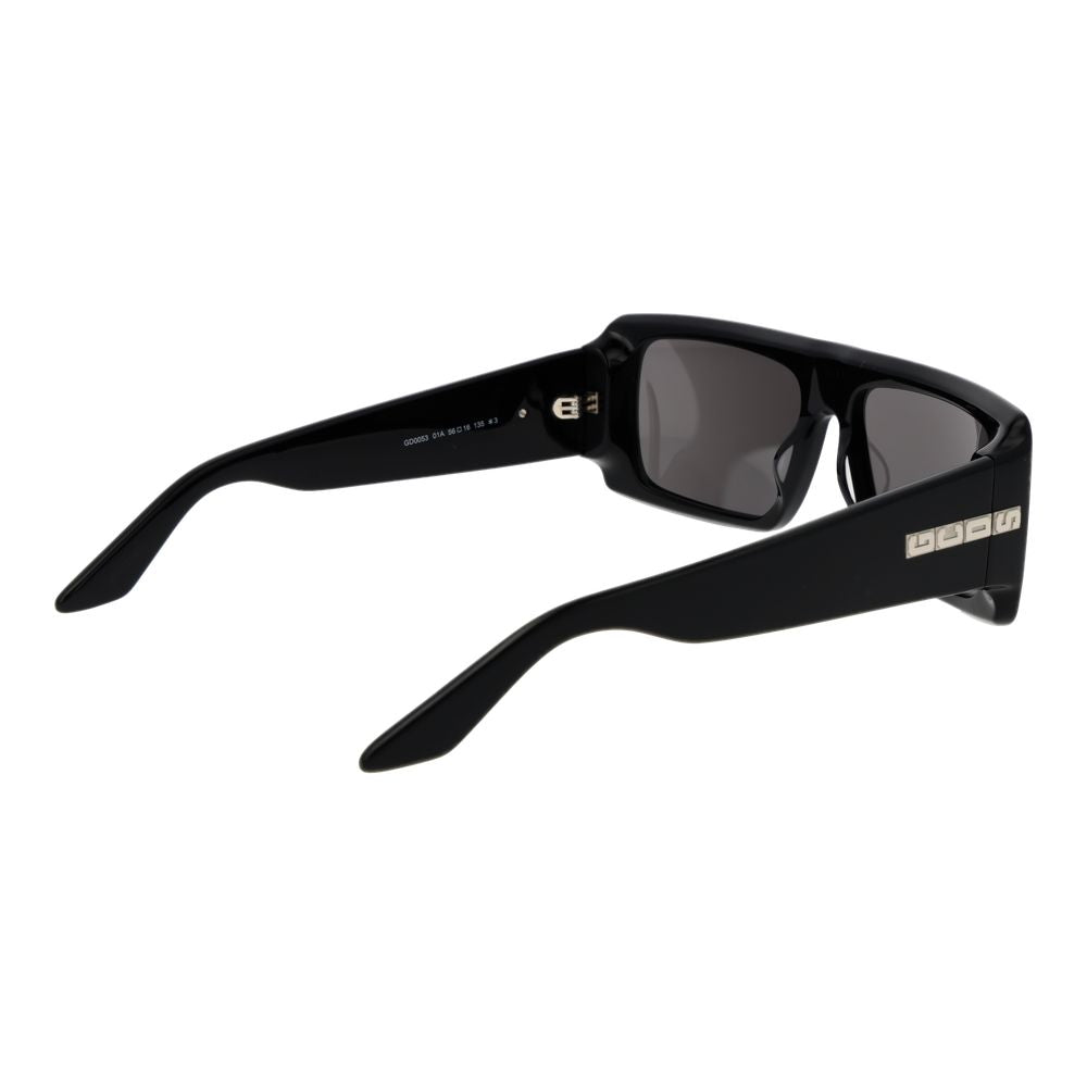 GCDS Black Acetate Sunglasses - Unisex Rectangle Style