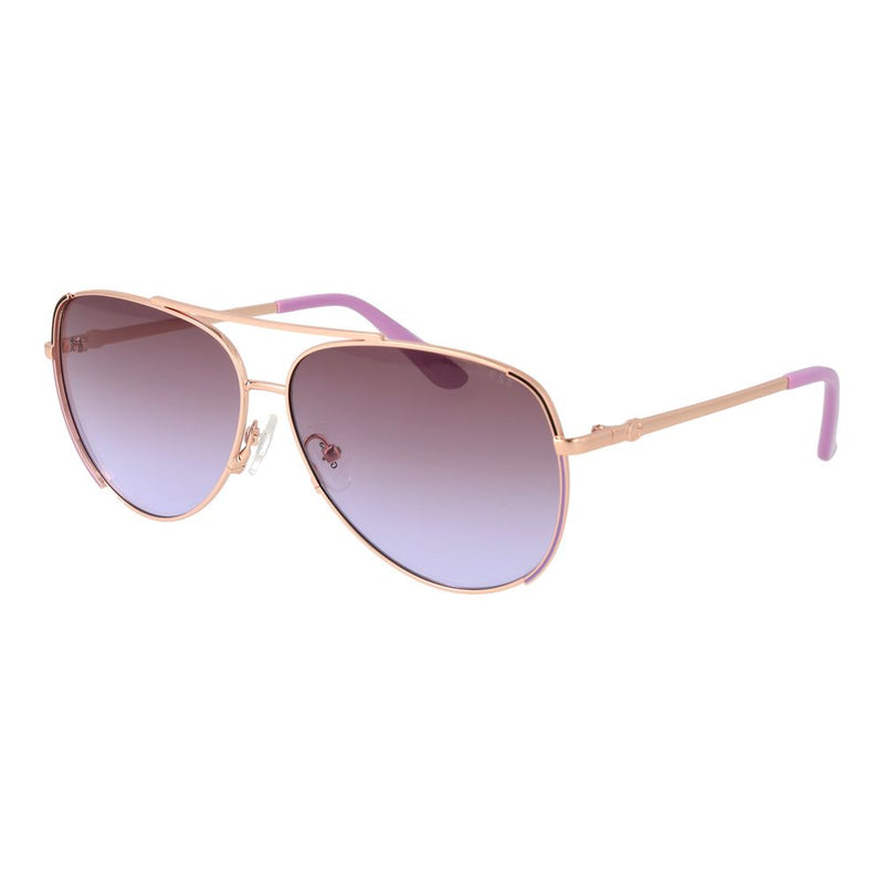Guess Rose Gold Metal Aviator Sunglasses for Women